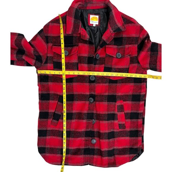 C&C California Red Black Buffalo Plaid Jacket Women's Size Medum - Picture 10 of 11